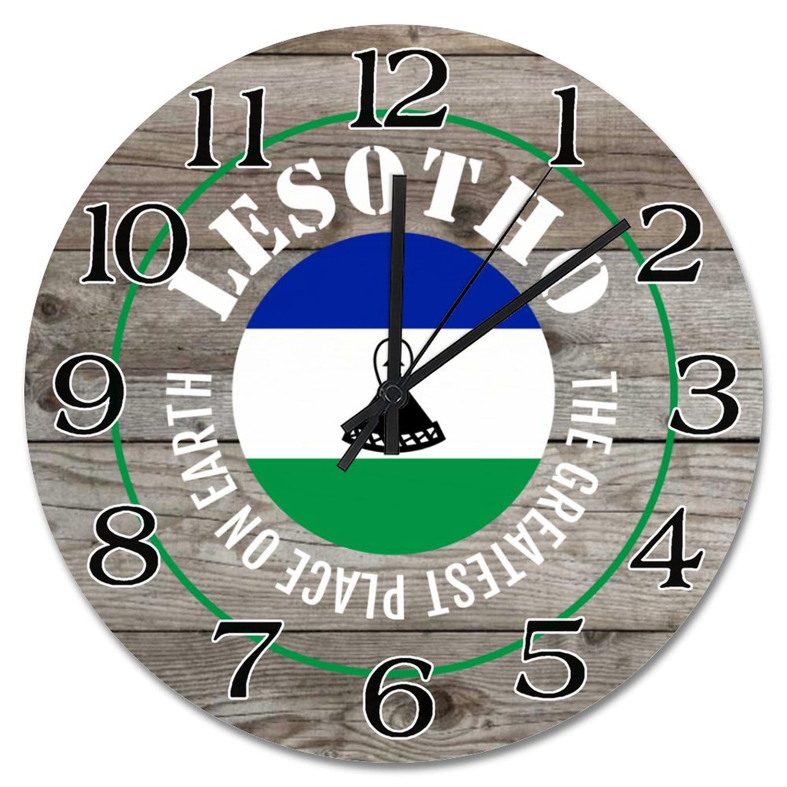 Horloge murale drapeau du Lesotho de 38 cm pour habiller un grand mur vide
