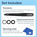 MMOBIEL Back Rear Camera Glass Lens Replacement Compatible with iPhone 17 Pro/17 Pro Max - Rear Camera Glass - Double Sided Adhesive, Tweezer and Cloth