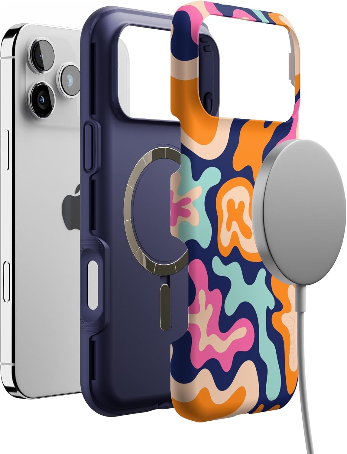 Casely iPhone 17 Pro Max Case | Midnight Color Splash | Abstract Retro | Bold Protective Design | Compatible with MagSafe