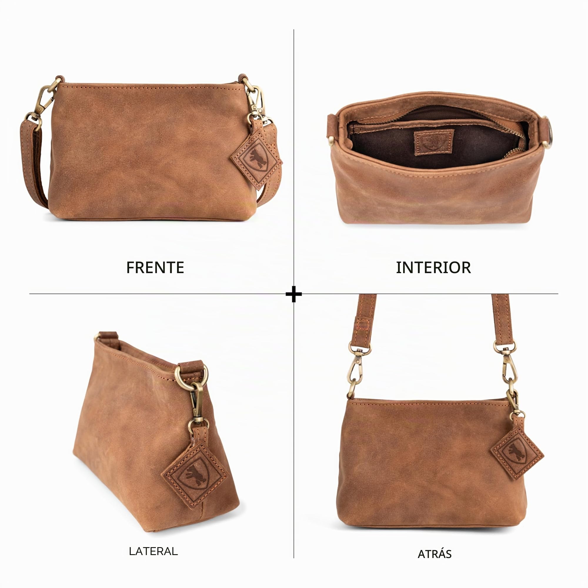 Berliner Bags Bolso bandolera vintage Marbella XS, pequeño bolso bandolera de piel, bolso de mano para mujer