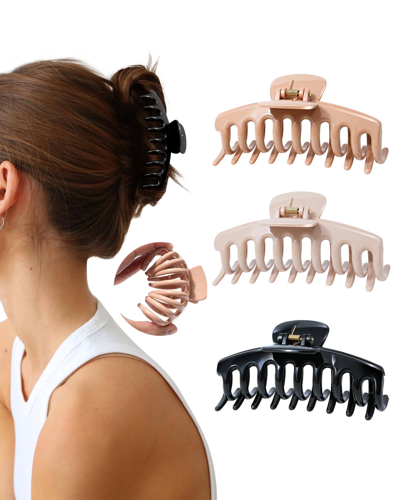 Amazon.com: 3Pcs Silicone Hair Clips Flexible Claw Clips for 