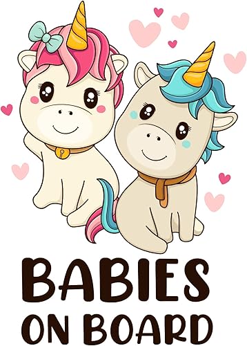 Babies on Board Car Stickers Unicorn Baby Girl Boy Decal Waterproof Window Safety Kids