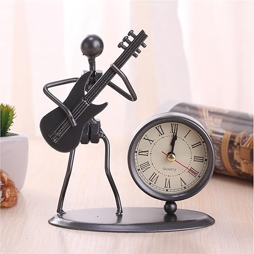 Miniatura 15 de Reloj de estatua de hierro creativo para hombre, arte de hierro, reloj retro personalizado, adornos de escritorio, manualidades para el hogar, sala