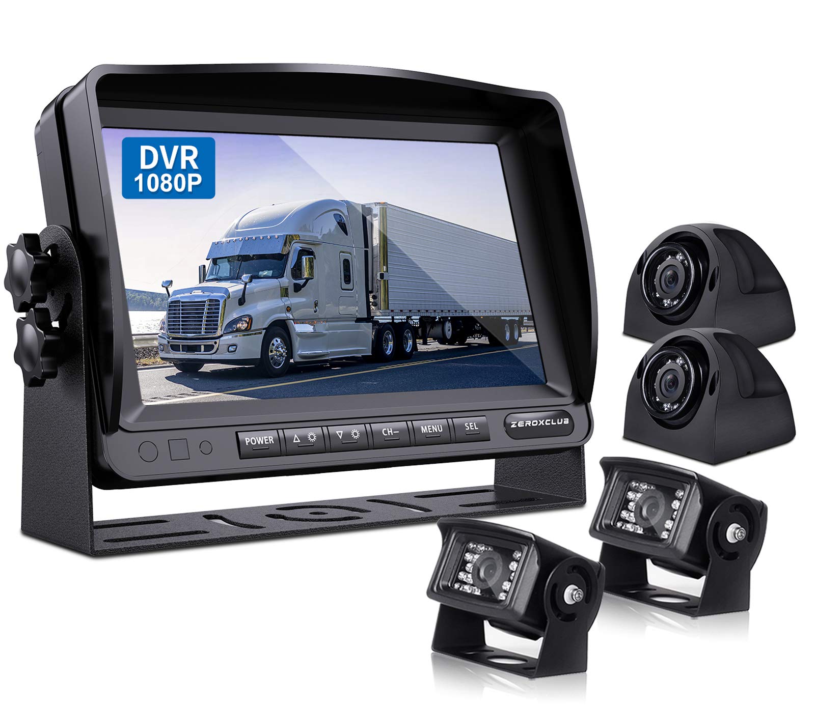 Buy Wired Backup Camera Kit with 9'' DVR Quad Split Monitor