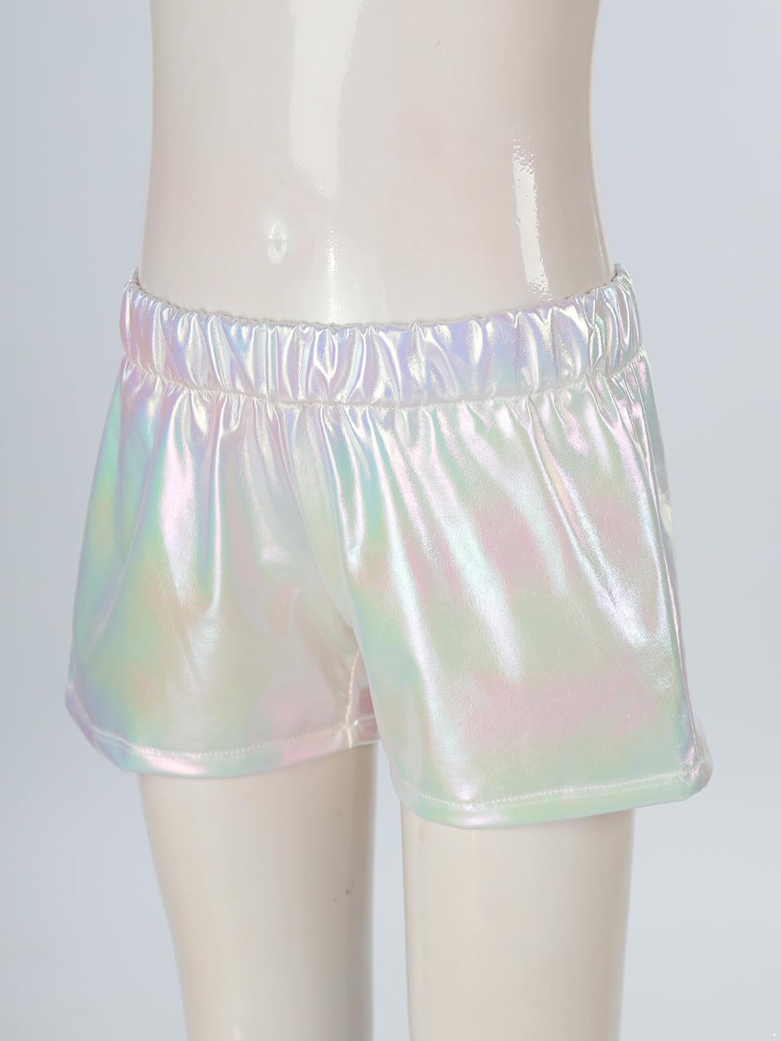 Girls Sparkly Metallic Dance Shorts Gymnastics Sport Shorts Jazz Hip Hop Cheerleading Performance Costume