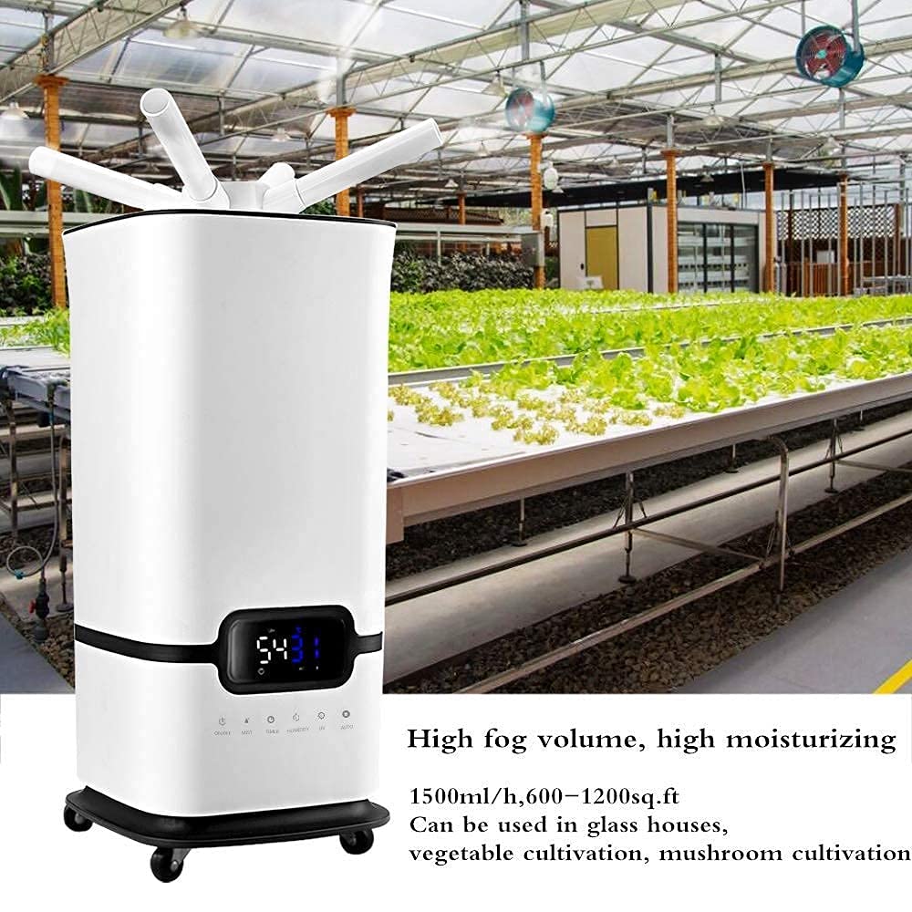 Humidificador industrial humidificador comercial con tubo de agua 50.7 fl oz/h humidificador de niebla fría, 1200sq.ft 17L/4.2Gals humidificador de toda la casa humidificador llenado 7