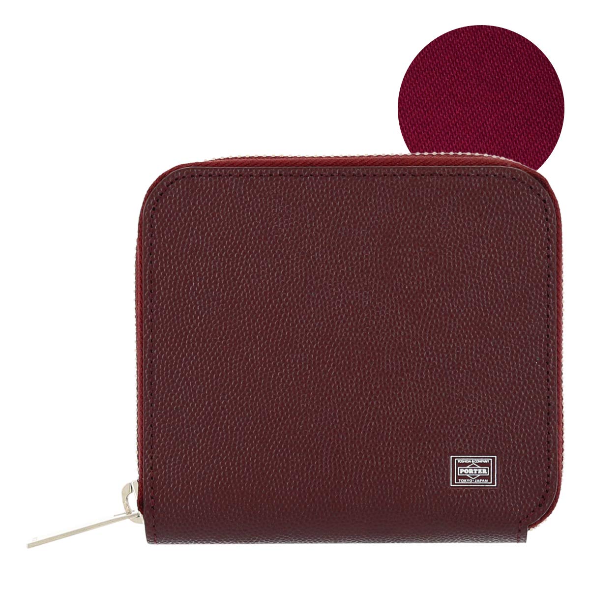 Porter Men's Wallet Coin Purse, Round Zipper, Porterable - red