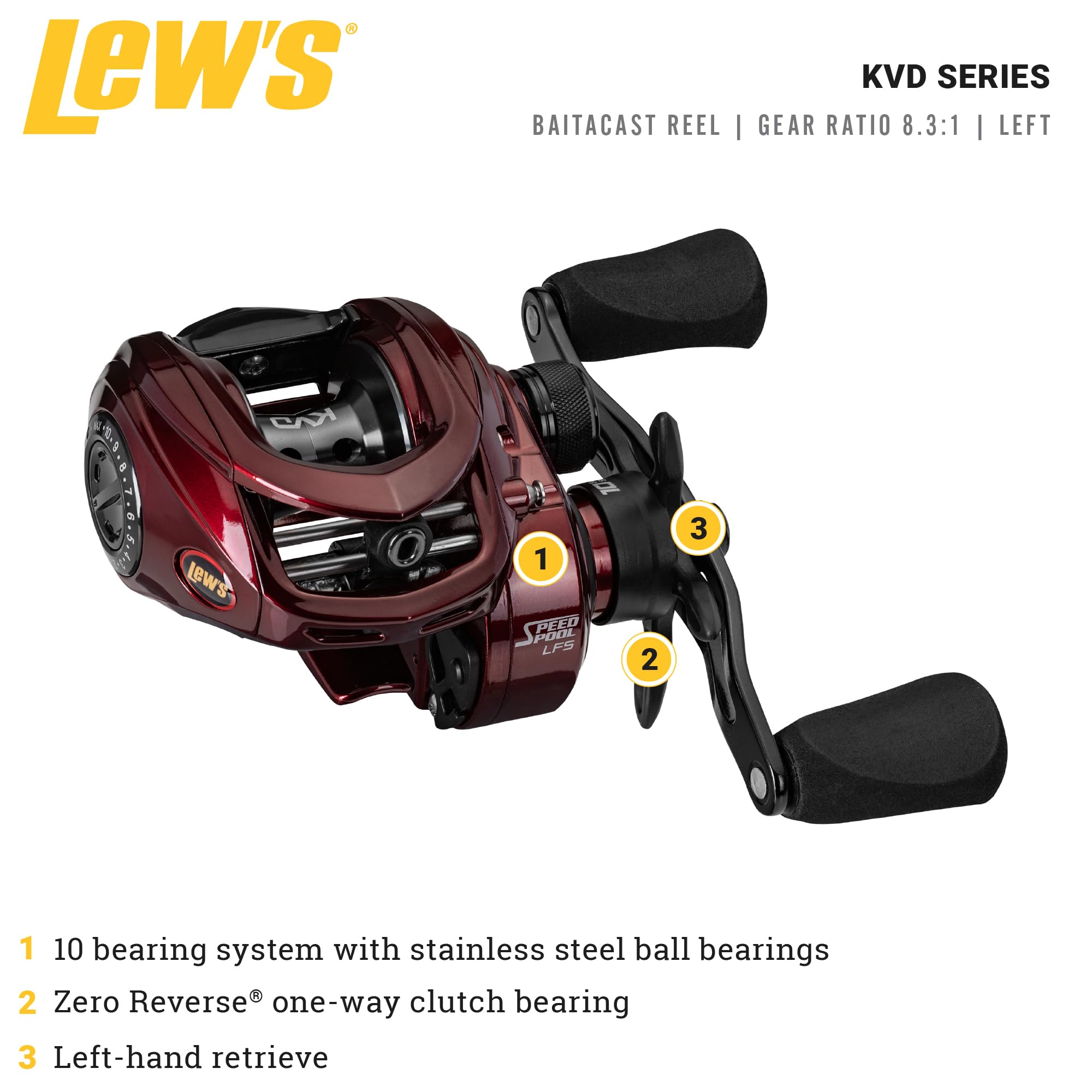 Lews KVD1XHL ベイトキャストリール Lews KVD1XHL ベイトキャストリール Amazon | Lew's KVD 8.3:1