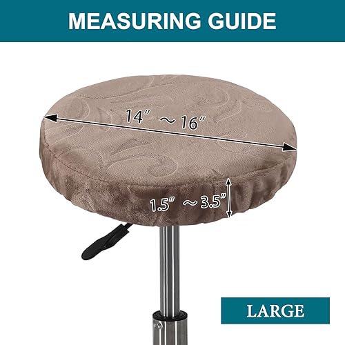 Miniatura 5 de Turquoize Fundas redondas para taburetes de bar, lujosas fundas de terciopelo para taburetes de bar, paquete de 2 fundas de cojín impermeables,