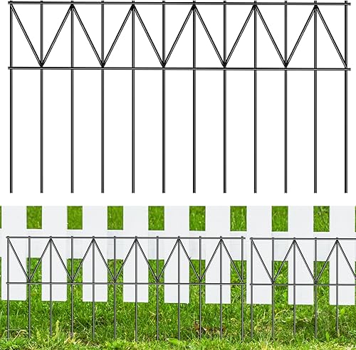 GRELWT Paquete de 5 vallas de barrera de animales de 24 pulgadas de largo x 15 pulgadas de alto, valla subterránea sin excavación, estacas