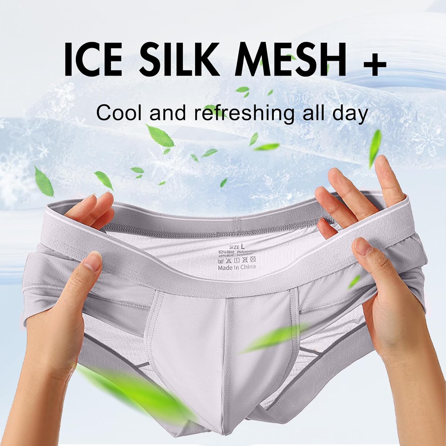 HOOFESAN Men's Briefs Underwear Silky Bikinis Thongs No Fly Pouch Moisture-Wicking Underpants for Men Multi pack - Image 2