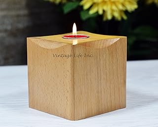 Beech Wood Cremation Urns Cum Tealight Holder for Human Ashes Adult, Beautiful Cremation Urns for Ashes, Pets Urn (Without Engraving)