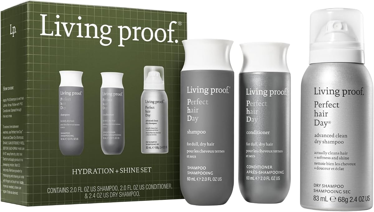 Living Proof Perfect hair Day Trial Kit - Travel Size Shampoo, Conditioner, and Advanced Clean Dry Shampoo ($53 value)