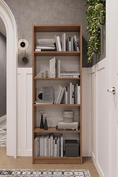ASRA TREND Petra Desen K002 5 Rafl  Kitapl k 56 cm Geni lik Dar Alan Uyumlu Modern K t phane%100 MDFLAM Dekoratif Raf  nitesi