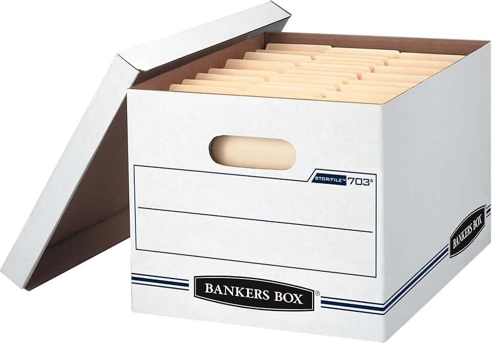 4-Pack Basic Duty File Storage Boxes with Lids, Letter/Legal, STOR/FILE, (0070308)