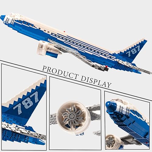 Miniatura 4 de DAHONPA Boeing787 - Juego de bloques de construcción de avión, 1350 piezas de juguete de asistentes de vuelo de la ciudad, regalo para niños y