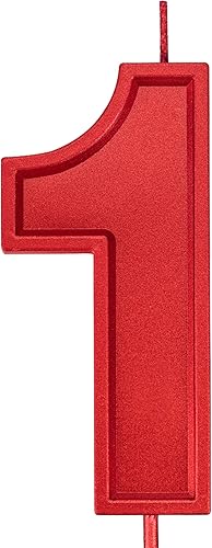 1 vela roja metálica de 3.93 pulgadas, color rojo, decoración y celebración para adultos, niños, fiestas o horneados familiares (3.93 pulgadas, rojo