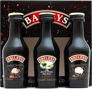 Baileys Gift Set - Original Irish Cream Liqueur, Espresso Creme, Salted Caramel x3 Alcohol Miniatures 5cl Bottles - Christmas Alcohol Gift Sets for Women, Men, Stocking, Secret Santa and Mum Gifts