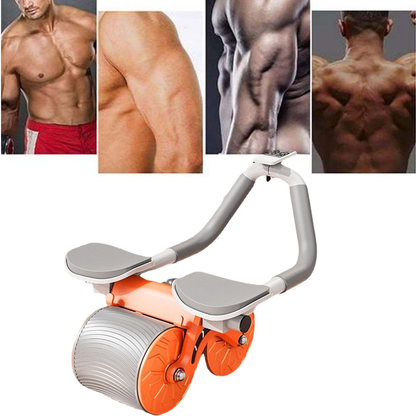 Rueda de fitness – Rueda de ejercicio abdominal, antideslizante doble | agarre, ultra ancho con asas ergonómicas, rodillera, equipo de entrenamiento de fuerza para hombres y mujeres