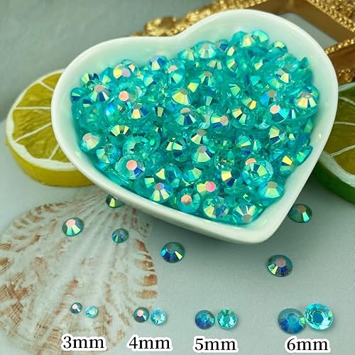 Miniatura 3 de Diamantes de imitación de resina con parte trasera plana, 5000 diamantes de imitación de resina redondos de 0.157 pulgadas (0.157 in), diamantes de