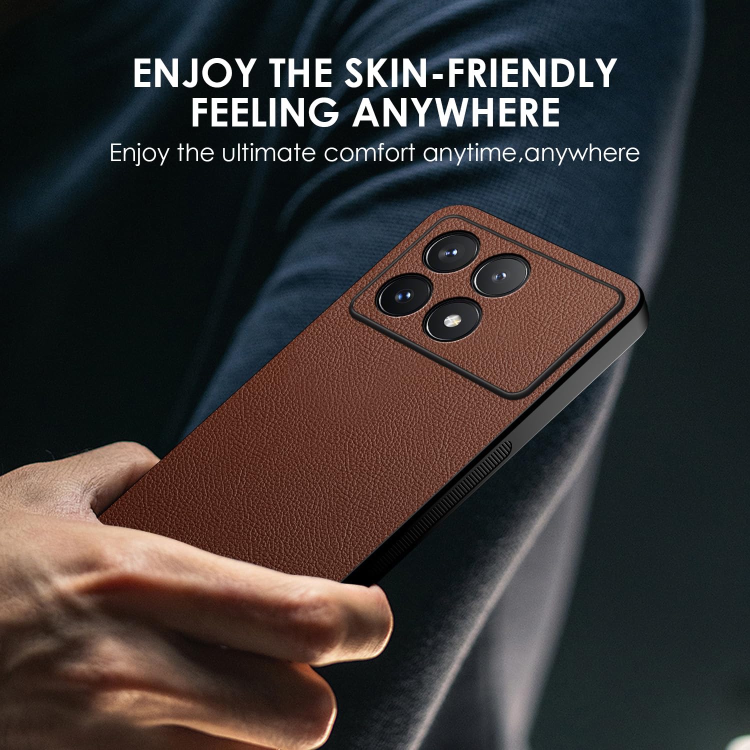 Cover Per Xiaomi Poco X6 Pro 5G – Pelle Premium Verde, Custodia Sottile Con Telaio In Silicone Morbido, Antigraffio E Antiurto - 3