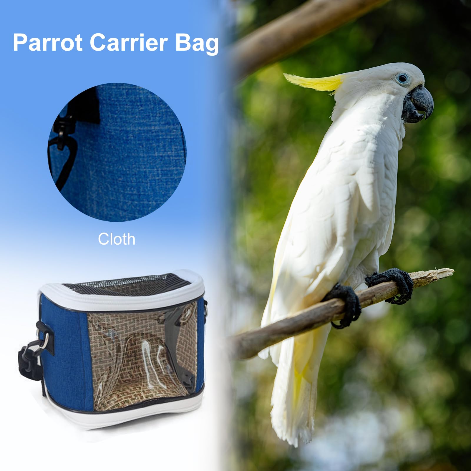 Zaino per uccelli, contenitore di trasporto per uccelli, Bird Travel Bag, Bird Travel Bag, Uccelli, Borsa da viaggio per pappagalli, parrocchetti, piccoli animali per viaggi, escursioni, campeggio, 16