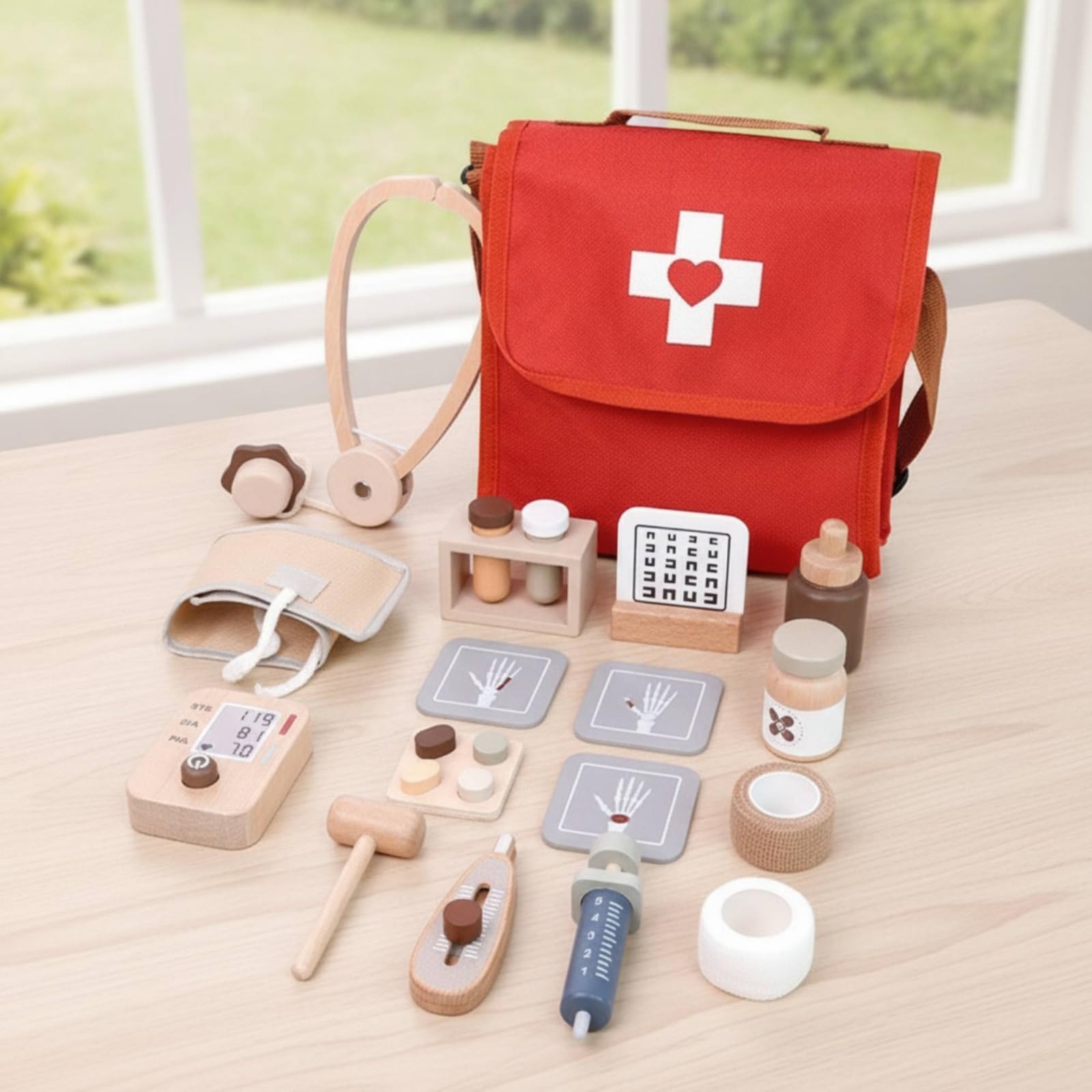 Valigetta Del Dottore Educativo Kit Medico Giocattolo Realistico Gioco D'imitazione per Casa, Asilo