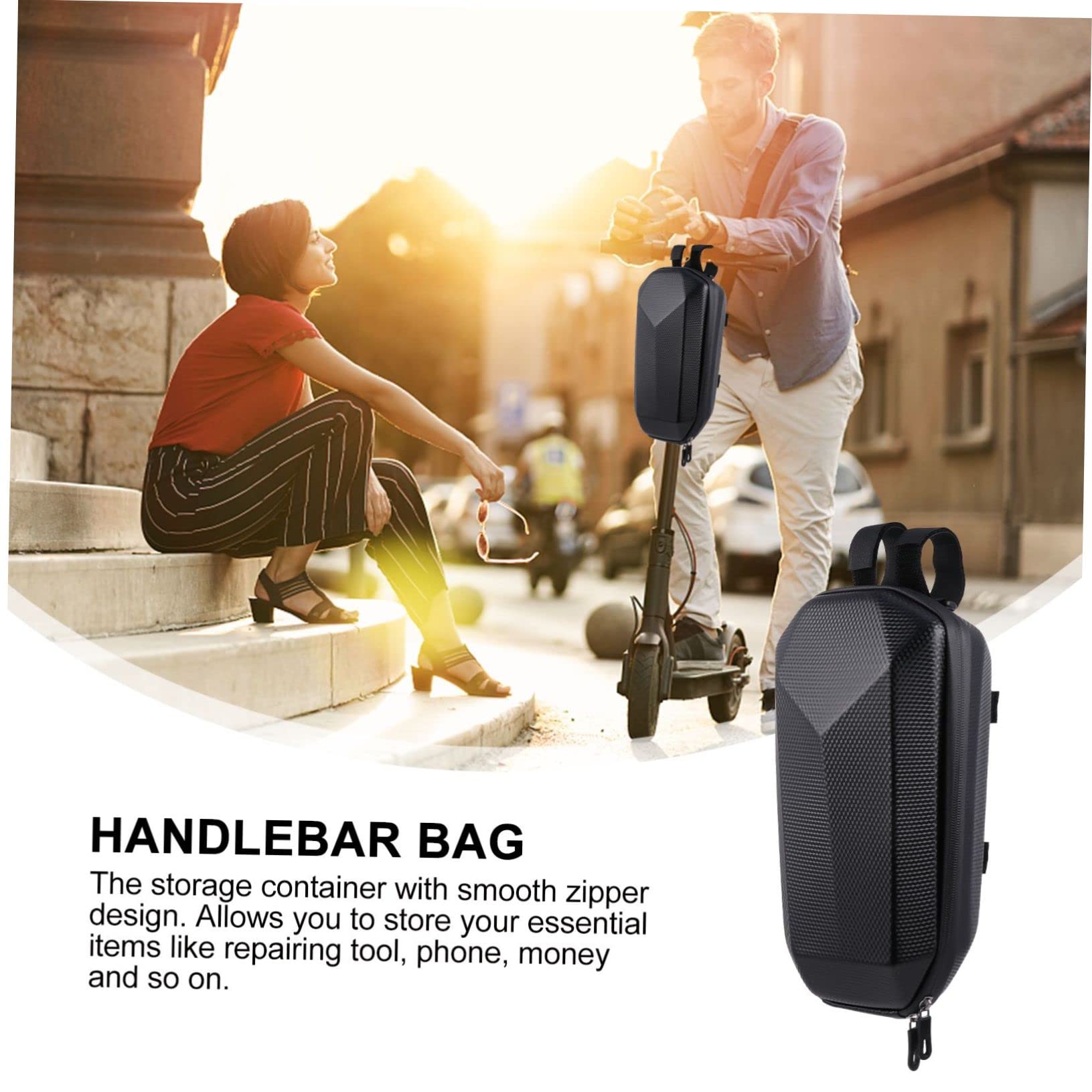 Roller Lenkertasche Eva Schwarz mit Reißverschluss