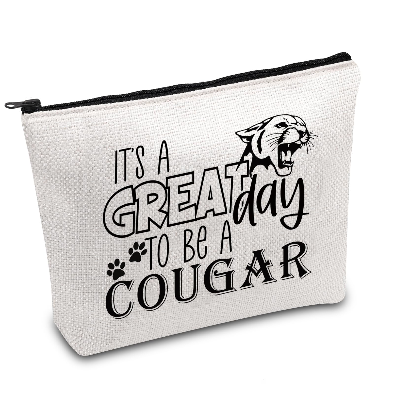 Cougar Gift Cougar Mascot Makeup Bag Cougar Mom Zipper Pouch Cougar Pride Gift Athletic Spirit Bag Gift Sports Lover Gift (Cougar UK)