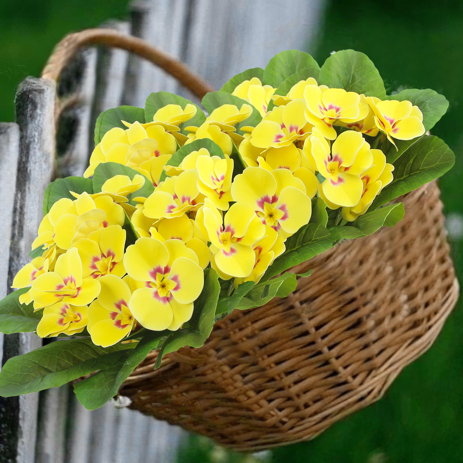CITYES 4 x künstliche Blumen, Frühlingsblumen, gelb