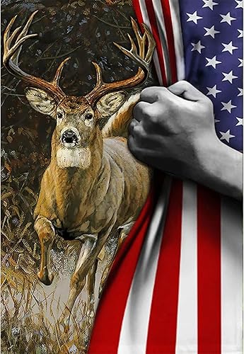 Kits de pintura de diamantes patrióticos para adultos principiantes 5D DIY bandera estadounidense ciervo kit de puntos de diamante de perforación