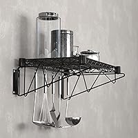 Vista 5 de Estante de montaje en pared de alambre epoxi negro de 14" x 24