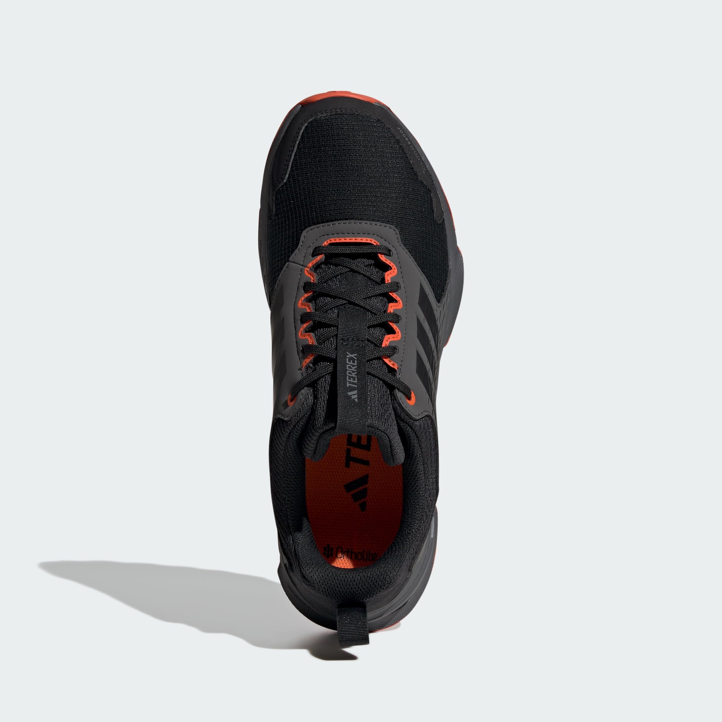 adidas Hombre Terrex Tracefinder 2 Climaproof Trail Running Shoes, Core Black/Core Black/Semi Impact Orange, 43 1/3 EU