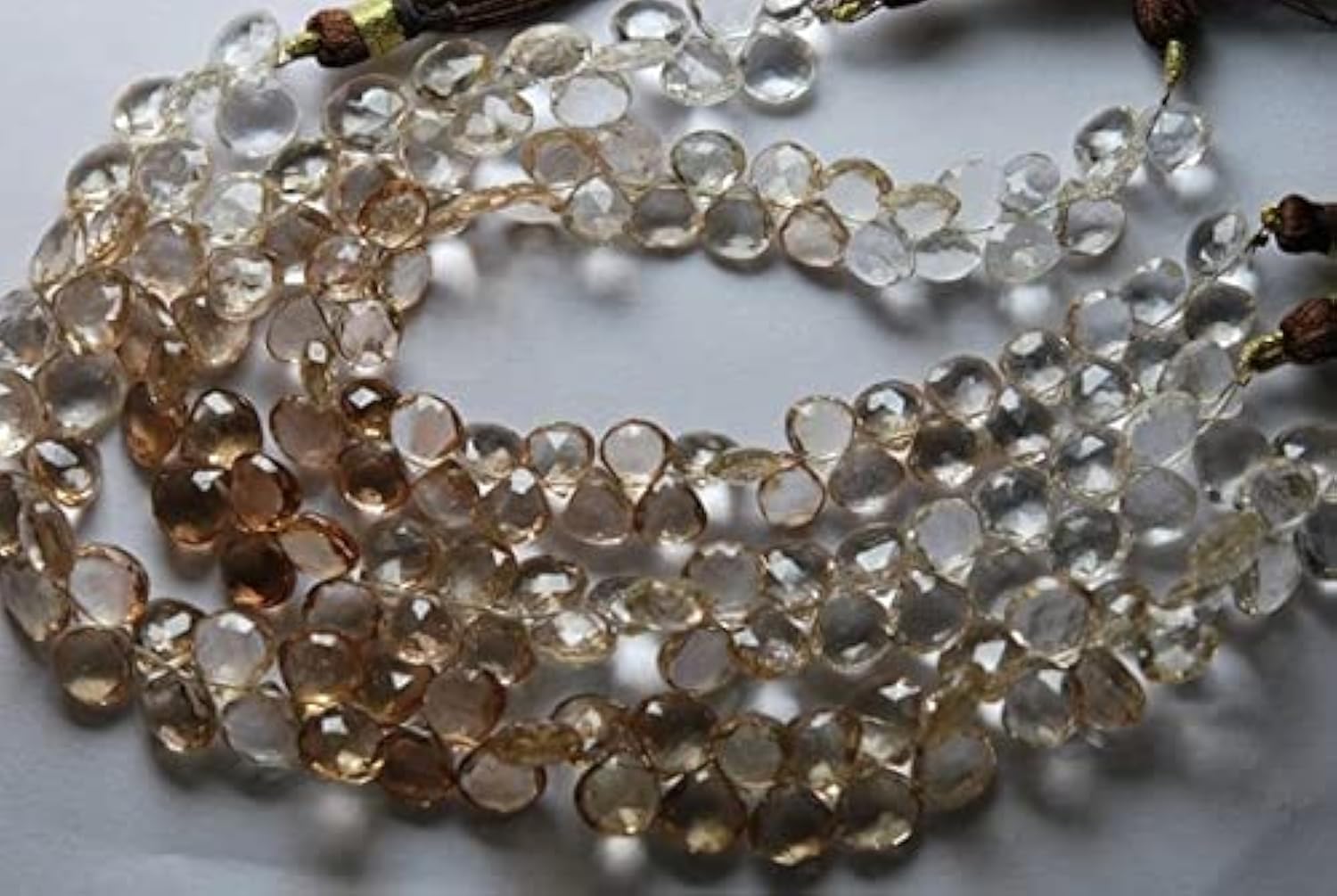 Jaspe impérial brun AAA, coeurs briolettes de qualité gemme pour joaillerie fine