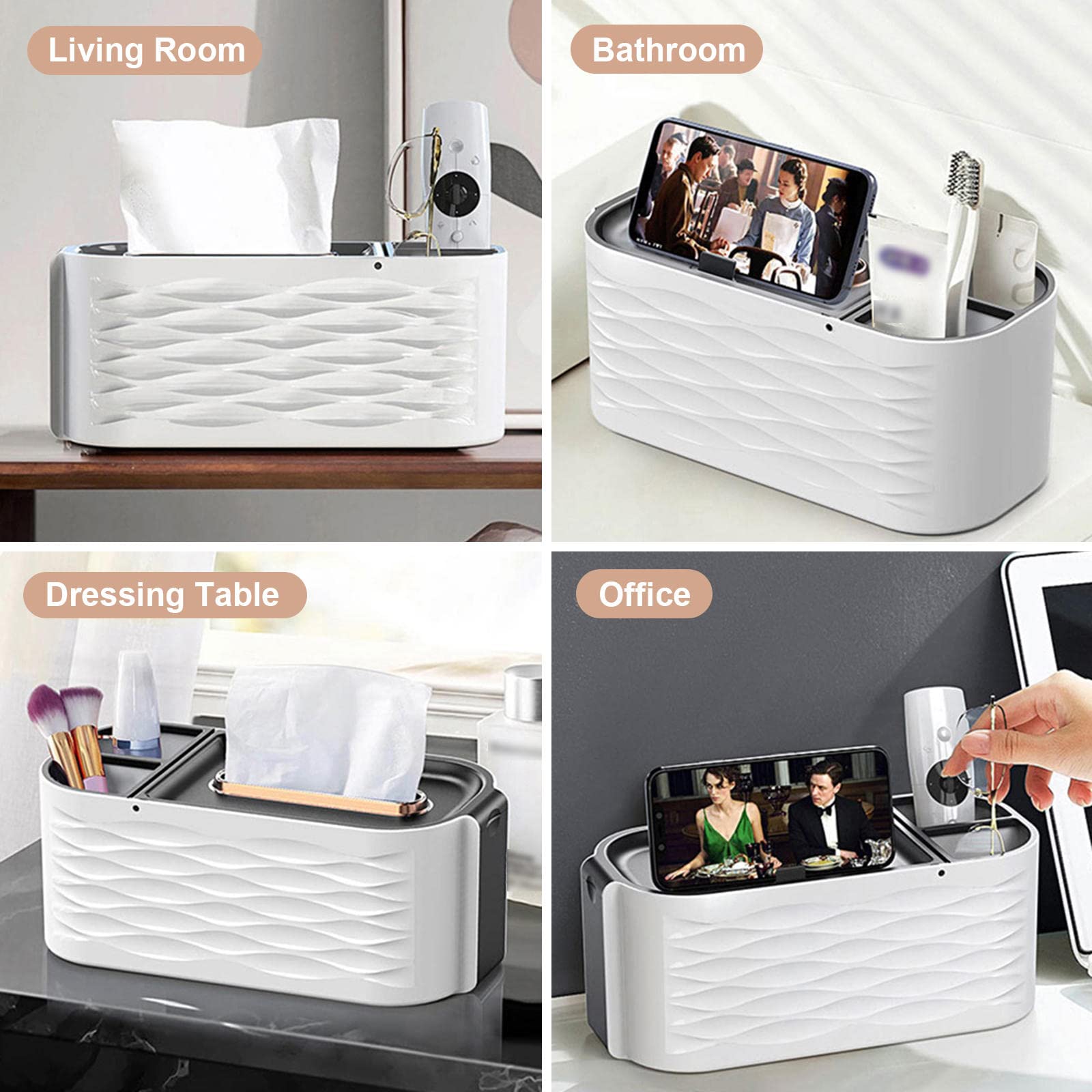 Amazon｜ティッシュ収納ボックス、多機能ティッシュ収納ボックス