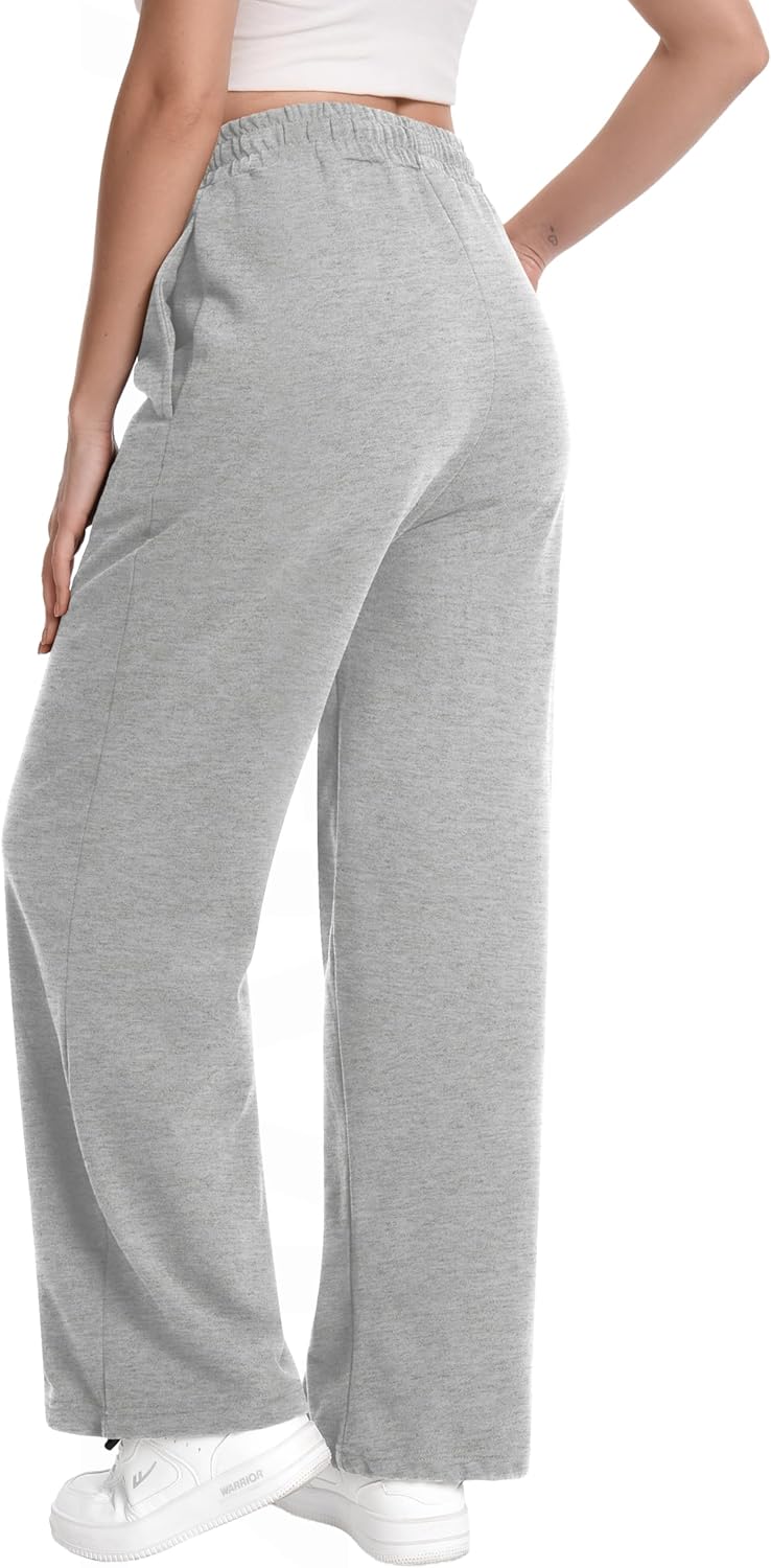 Auriviz Sweat Pants for Women Straight Leg Sweatpants Interior Drawstring Pants with Adjustable Leg Cuffs - Image 5