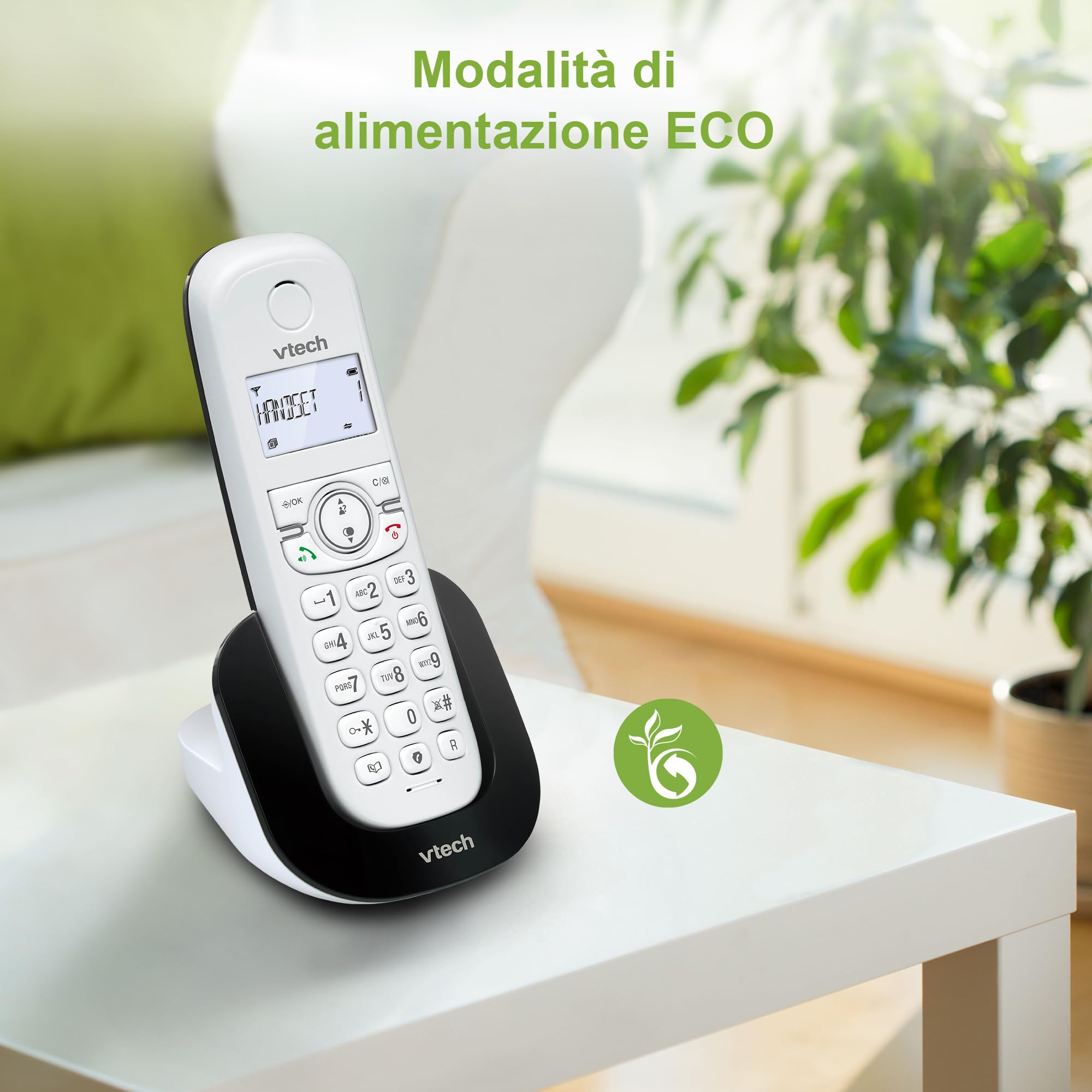 VTech CS1500 Telefono Cordless Casa DECT con vivavoce, Telefono fisso casa per anziani, doppia ricarica, blocco chiamate, identificatore di chiamata, display retroilluminato e tastiera, modalità ECO