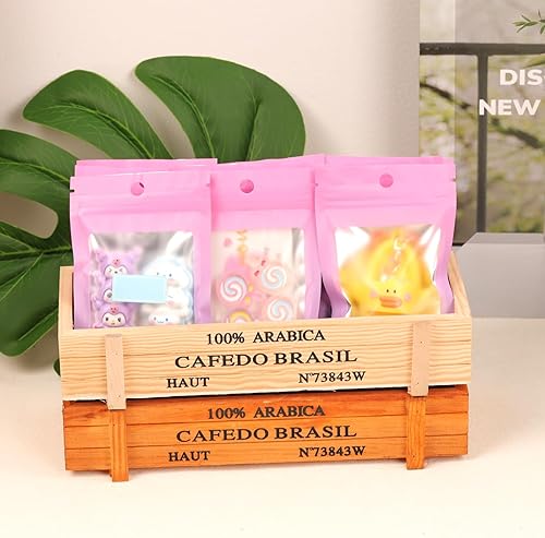 Miniatura 5 de 120 bolsas de Mylar resellables, a prueba de olores, para el almacenamiento de alimentos, bolsas de embalaje holográficas con ventana frontal para