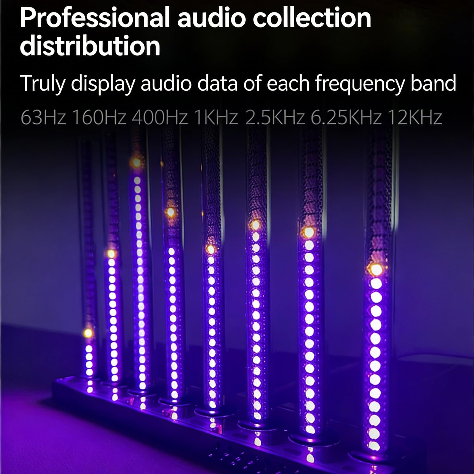 Display a LED con spettro musicale, luce dinamica con ingresso AUX da 3,5 mm, per studio e uso domestico, diversi modelli di luce per un'esperienza sonora visiva