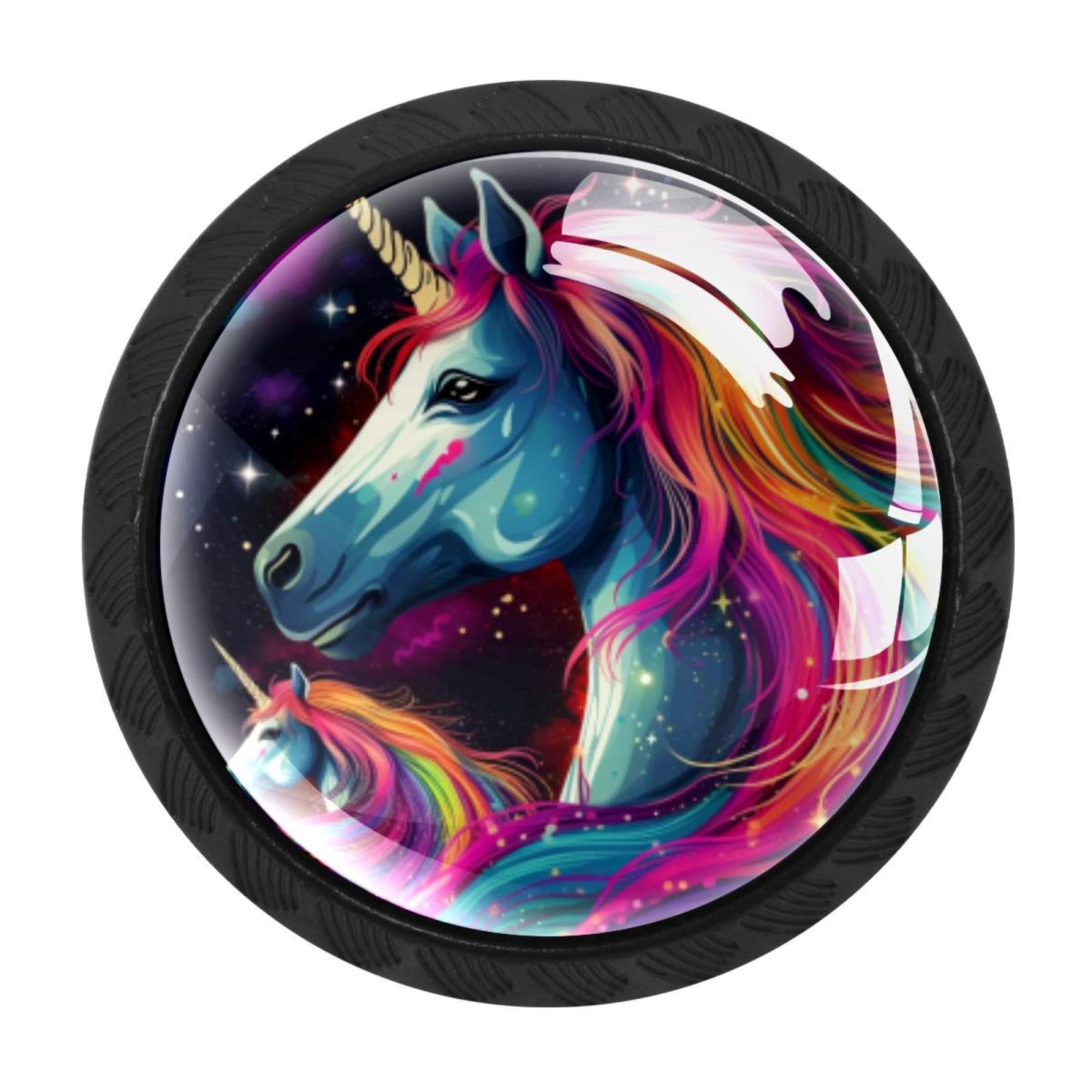 Chenzzzz Multicolored 18 4 Pack Black Rainbow Unicorn Kitchen Handles, Cabinet Pulls Hardware For Cupboard Drawer Knobs Dresser Pulls