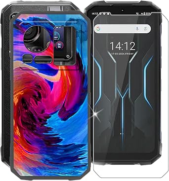 Phone Case for Hotwav Hyper 7 Pro + 1 X Tempered Glass Screen Protector, Black Ultra-Thin Soft TPU Silicone Shell Shockproof Protection Cover for Hotwav Hyper 7 Pro 6.60" - XV44