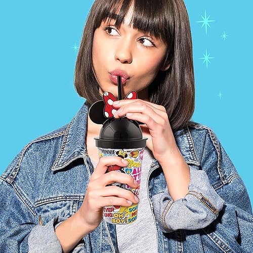 Miniatura 7 de Fashion Angels Disney Minnie Mouse - Juego de diseño de vaso de bricolaje – 100 calcomanías de vinilo impermeables, tapa de orejas de Minnie Mouse,