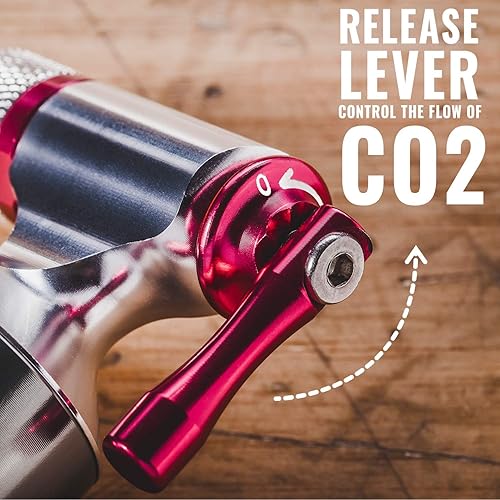 Miniatura 4 de Inflador de CO2 con recipiente de almacenamiento de cartucho de Pro Bike Tool - Rápido, fácil y seguro - Para Presta y Schrader - Bomba de neumático