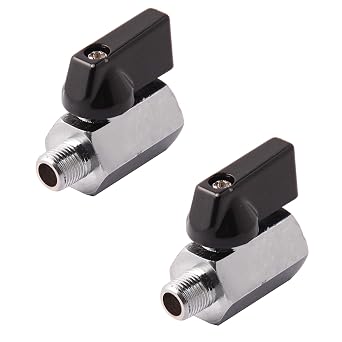 1/8" Brass Mini Ball Valve NPT Female x Male Shut-Off Valve Pack of 2