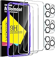 Vista 23 de Milomdoi 3 Pack Privacy Screen Protector for Apple iPhone 15 Pro Max with 3 Pack Tempered Glass Camera Lens Protector, Ultra 9H Accessories, Case
