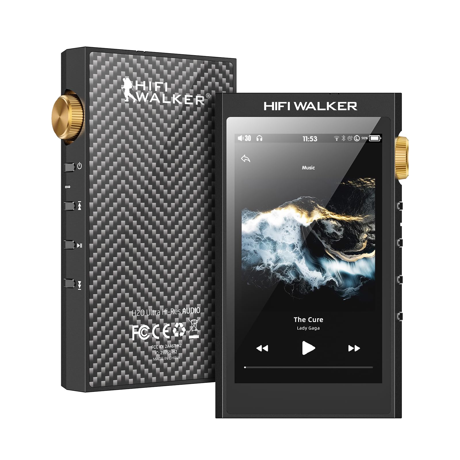 HIFI WALKER Lettore audio portatile Bluetooth 5.1, lettore musicale di alta qualità con touch screen 4", uscita cuffie 4,4 mm e 3,5 mm, USB DAC, scheda di memoria 128 GB inclusa