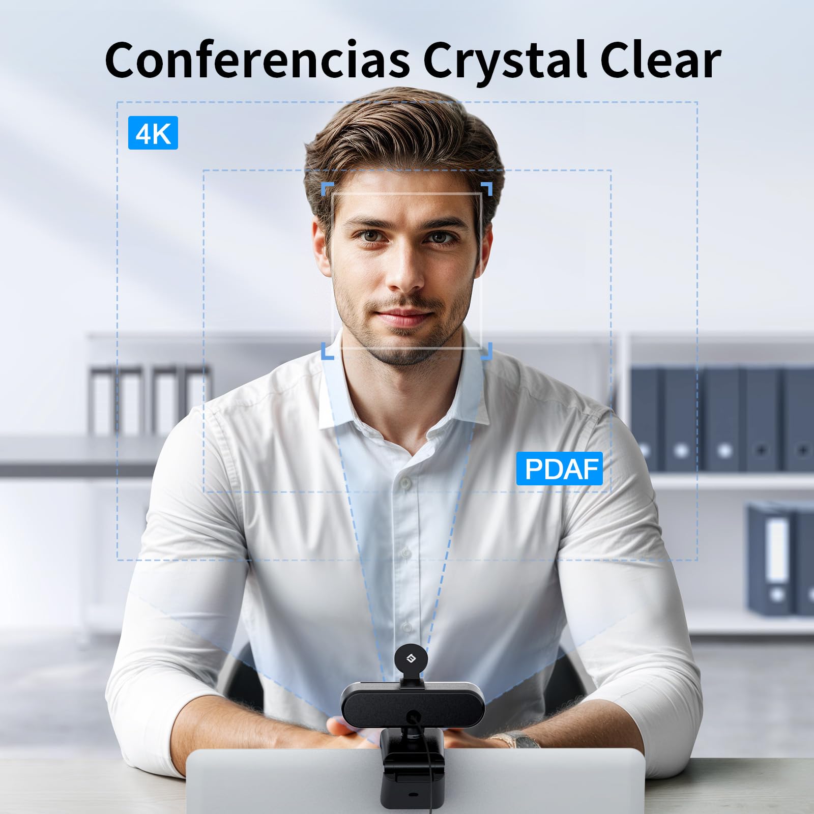 EMEET Webcam Nova 4K, Webcam 4K Avec 2 Microphones et Réduction du Bruit, Web CAM Ultra HD Grand Angle 73° Avec Cache-objectif, Autofocus PDAF, Compatible Mac, Ordinateur Portable, Zoom et Teams