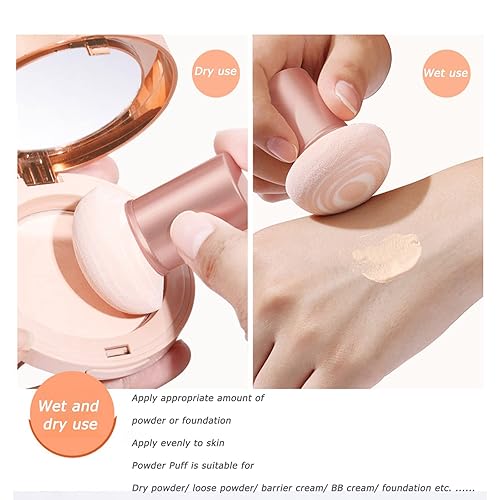 Miniatura 4 de Gidary Esponja de maquillaje de hongos sin látex esponja de belleza para la cara seca y húmeda doble uso para corrector BB crema base de aire 2