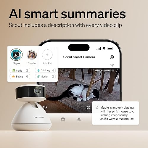Miniatura 3 de PETLIBRO AI Cámara para mascotas con aplicación de teléfono para interiores [Reconocimiento de múltiples mascotas, análisis de actividad diaria y