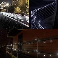 Vista 5 de KerKoor Cuerda de luces solares LED para exteriores, 40 pies, 100 luces LED, 8 modos, funciona con energía solar, cuerda de luces impermeables